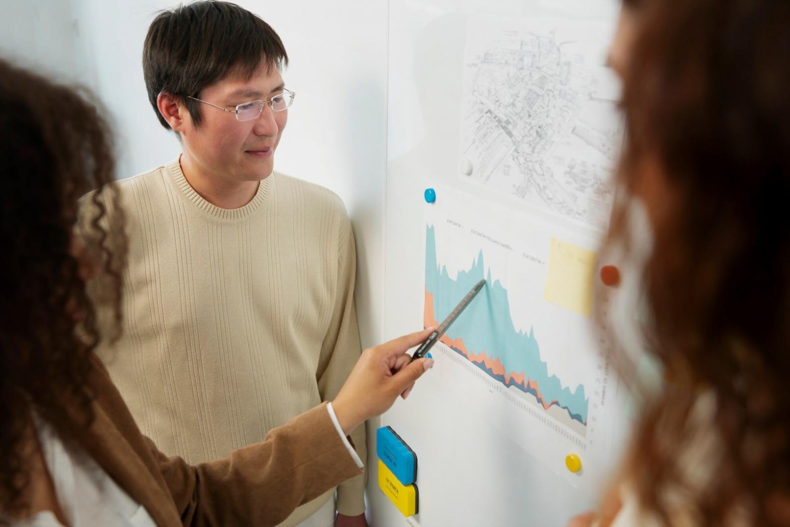 Sesi pembelajaran trading saham dengan contoh analisis grafik dan data pasar